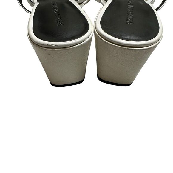 Rebecca Minkoff White Leather Iron Studded Slide‎ Heeled Sandal - SZ 8.5 - Picture 8 of 16